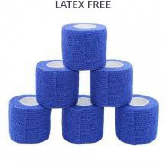LATEX FREE - Cohesive Bandage 5.0cm - Blue (UK DELIVERY ONLY)